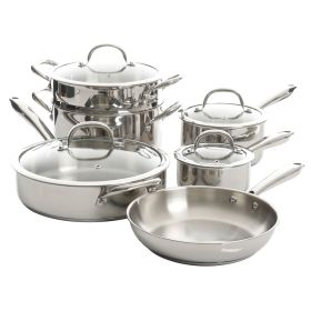 Kenmore Elite Devon 10 Piece Heavy Gauge Stainless Steel Cookware Set