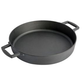 Babish 13 Inch Pre-Seasoned Cast Iron Everyday Pan in Black