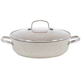 Korkmaz Granita 3.5 Liter Aluminum Nonstick Low Casserole in Tan