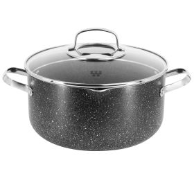 Korkmaz Galaksi Non Stick 10 Inch 6.5 Liter Casserole with Lid in Black