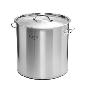 SOGA Stock Pot 25L Top Grade Thick Stainless Steel Stockpot 18/10