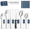 Bestdin 24 Pieces Silverware Set with Steak Knives, Stainless Steel Flatware Sets Service for 4