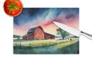 Barn at Twilight Glass Cutting Board Decorative Tempered Glass Kitchen Cutting and Serving Board Large Size Chopping Board