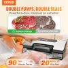 VEVOR Vacuum Sealer Machine, 90Kpa 130W Powerful Dual Pump and Dual Sealing, Dry and Moist Food Storage