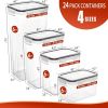 24 Pack Airtight Food Storage Containers with Lids or Kitchen Pantry Organization and storage, BPA Free, Plastic Canister Set