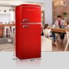 GLR46TRDER Retro Compact Refrigerator with Freezer Mini Fridge with Dual Door, Adjustable Mechanical Thermostat, 4.6 Cu Ft