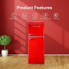 GLR46TRDER Retro Compact Refrigerator with Freezer Mini Fridge with Dual Door, Adjustable Mechanical Thermostat, 4.6 Cu Ft