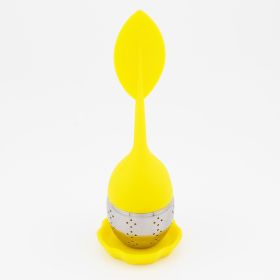 1pc/7pcs Tea Infuser Silicone Handle Stainless Steel Strainer Drip Tray Included - Loose Tea Steeper - Best Tea Infuser For Loose Leaf Or Herbal Tea (Color: 1 Pack Yellow)